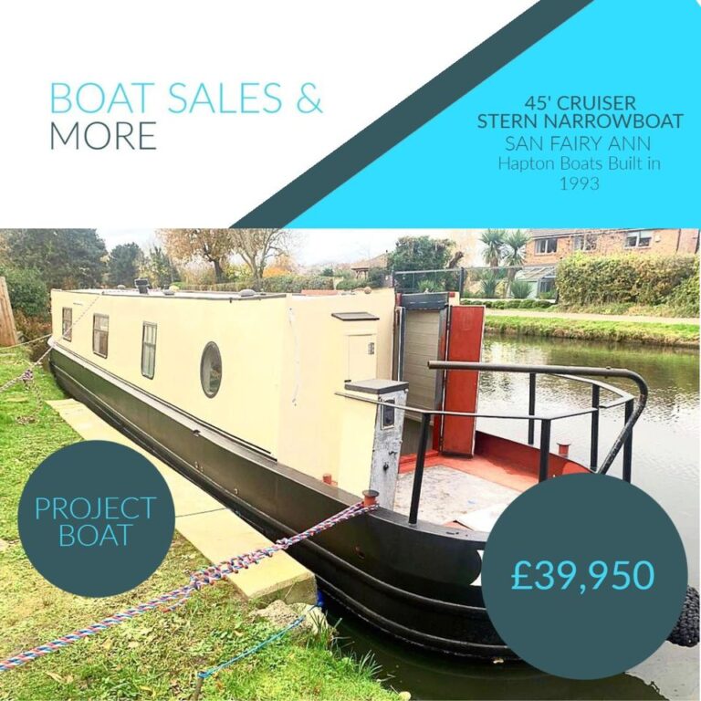 1993 45ft cruiser stern narrowboat 2 768x768